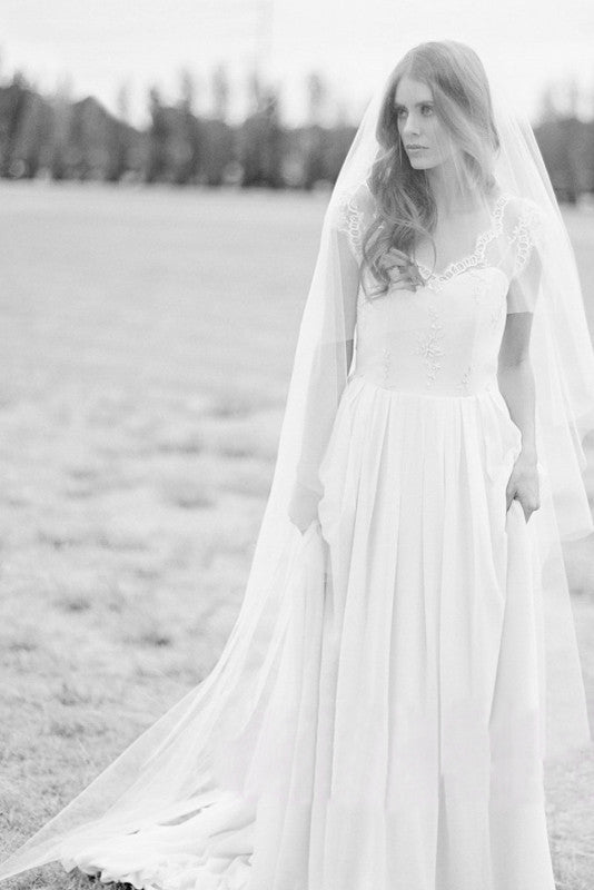 Simple Soft Super Fairy Long Wedding Veil