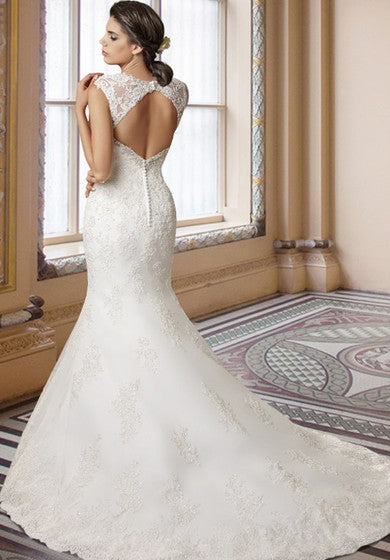 Abito lungo in pizzo della sirena con corpetto