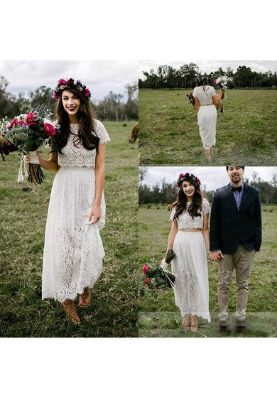 Camiseta de joya manga corta de encaje de tobillo a la línea