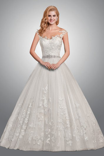 Ball Gown Lace Wedding Dress With Sexy Back