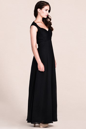 Cap-sleeved A-line Gown With Lace Bodice