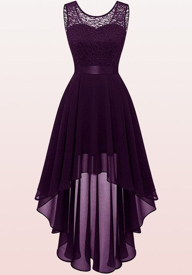 Robe de demoiselle d'honneur en mousseline de soie à col bateau sans manches avec ceinture/ruban