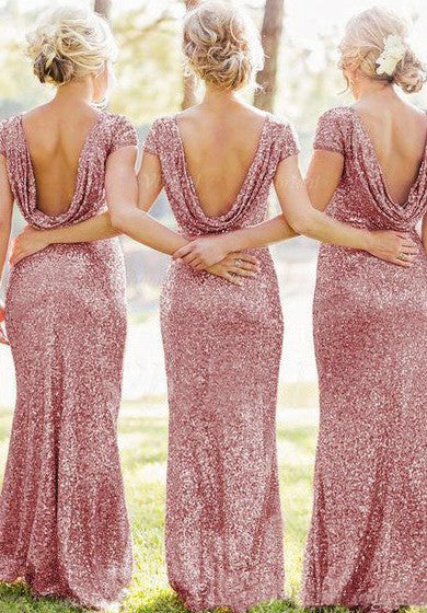 Robe fourreau longue à manches courtes avec paillettes sur toute la surface