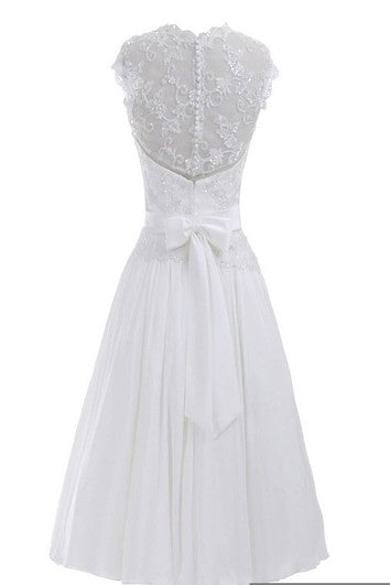 Sleeveless High Neck Appliqued Beaded Knee-length Chiffon Dress