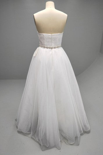 Sweetheart Pleated Tulle Ball Gown With Lace Bodice