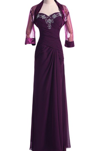 Sweetheart Chiffon Gown With Matching Jacket