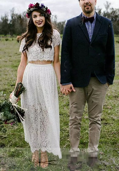 Camiseta de joya manga corta de encaje de tobillo a la línea