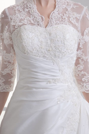 Abiti da sposa con manica da ballo seducenti in taffeta