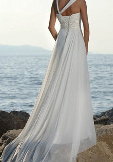 Vestido de gasa de gasa asimétrica casual