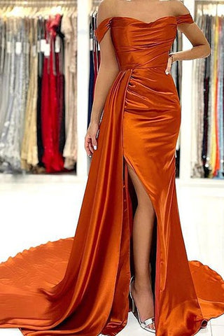 Casual Sleeveless Floor-length A Line Satin Zipper Guest Dress with Split Front