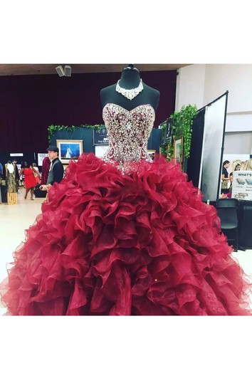 Vestido de fiesta de organza sin amor de vestidos de pelota con cremallera con cremallera