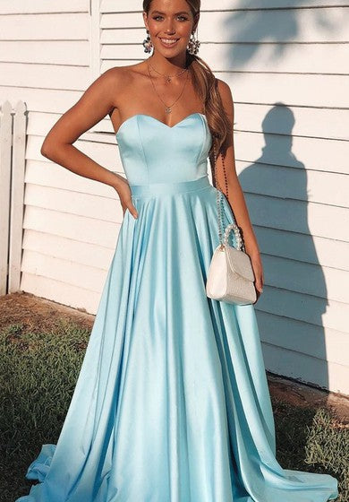 Saténové večerní šaty bez rukávů s vlečkou, áčkovým střihem a volánky