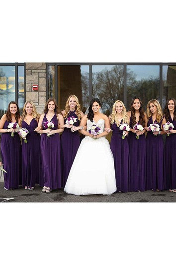 Purple Floor-length Jersey Dress