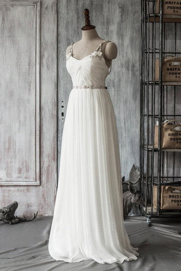 Šaty bez rukávů ve tvaru A z plisovaného šifónu s tenkými ramínky a krystalovými detaily