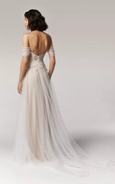 Charming Sweetheart Empire Tulle Wedding Dress with Beadings and Applique