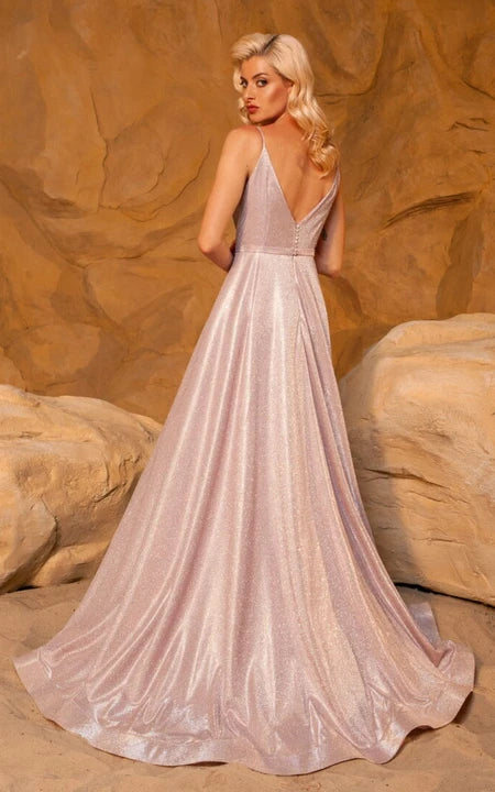 Růžové spaghetti empire šaty s flitry, formální plesové šaty áčkového střihu