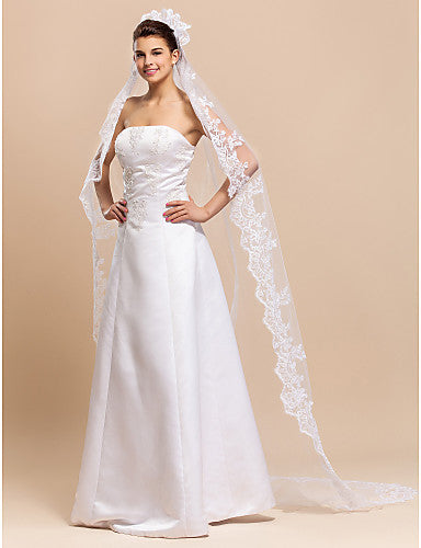 Gracious One-tier Tulle Chapel Wedding Veil