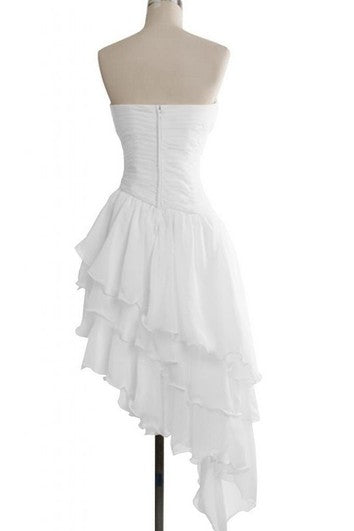 Midi šaty Sweetheart s asymetrickými vrstvenými šifonovými detaily