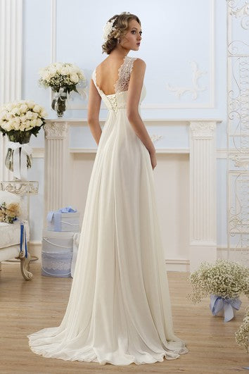 Vestido de gasa con encaje con encaje