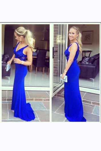 Šaty s mořskou pannou, výstřihem do V, saténové s krajkou a vlečkou