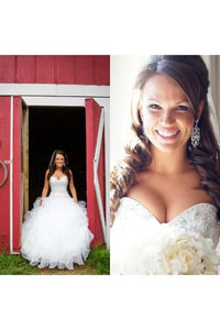 Bling Sweetheart Organza Country crystal beaded Bridal Gown