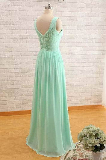 Sweetheart A-line Floor-length Sleeveless Chiffon Bridesmaid Dress with Zipper Back