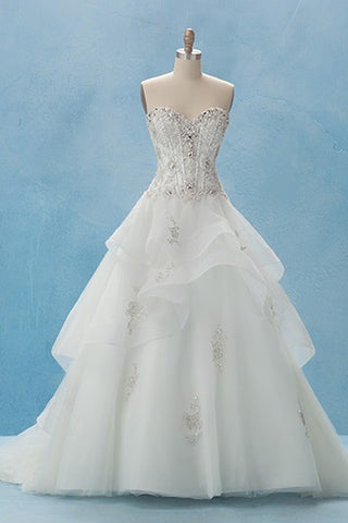 Exquisite Sweetheart Ball Gown With Tiers And Beadings