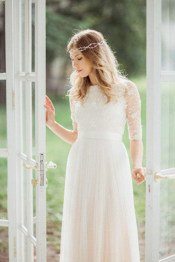 A-Line Tulle and Lace Wedding Dress