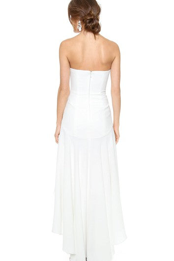 High Low Strapless A-line Chiffon Dress