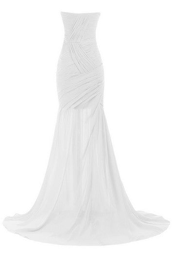 Svatební šaty s vlečkou, řasením a korálkováním