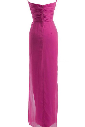 Šaty Sweetheart Sheath z šifónu s volánky