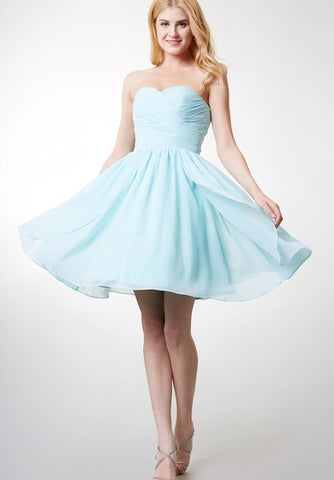 Dainty Bodice-ruched Layered A-line Chiffon Dress