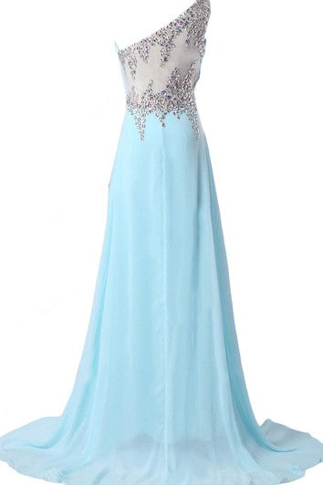 Asymetrické šaty do áčka s kamínky a průhledným zády