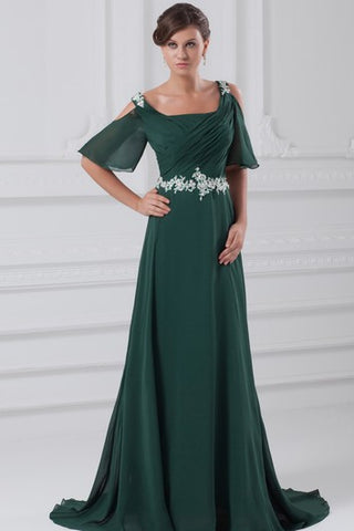 Brilliant Sequined Half Length a Line Chiffon Special Occasion Dresses