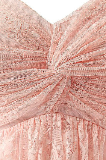 Dlouhé šaty Sweetheart s řasením a krajkovým živůtkem