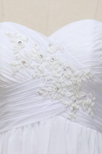 Šaty Sweetheart bez rukávů s rozparkem, korzetovým zadním dílem, šifonové s krajkou