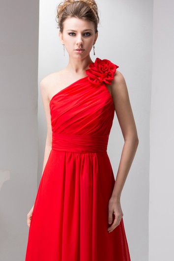 Jednoroční šifonové květinové šaty s dlouhou sukní, nášivkami na ramenou a řasením