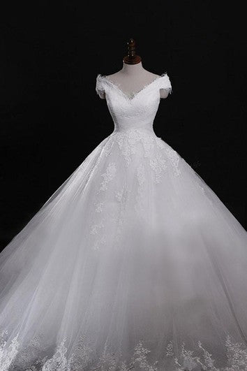 Abito da palla ad abito a V-Neck Lace-Up Back-up Abito in pizzo in pizzo