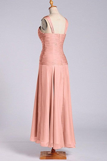 Impressive A-line Chiffon Dress with Ruched Bodice