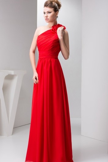 Jednoroční šifonové květinové šaty s dlouhou sukní, nášivkami na ramenou a řasením