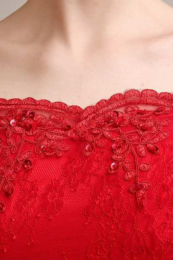 Manica lunga fuori dalla spalla sirena abito di pizzo lungo