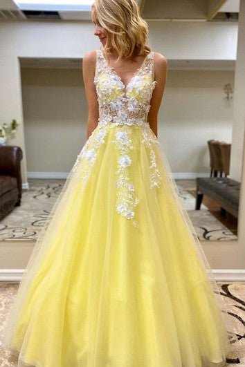 Tylové večerní šaty bez rukávů, délka po zem, áčkový střih, s květinami, na běžné nošení