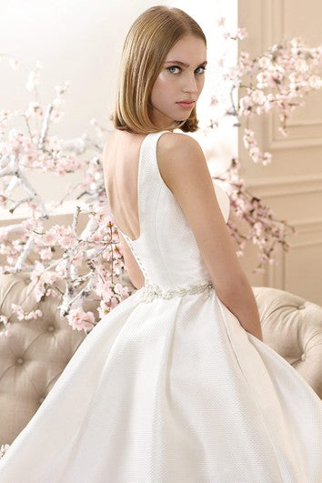 satin knee length wedding dresses Ivory Satin Tea Length Vintage Wedding Dress