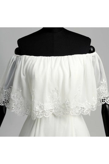 Vestido de boda de gasa sin mangas sin mangas a la línea con tren de capilla