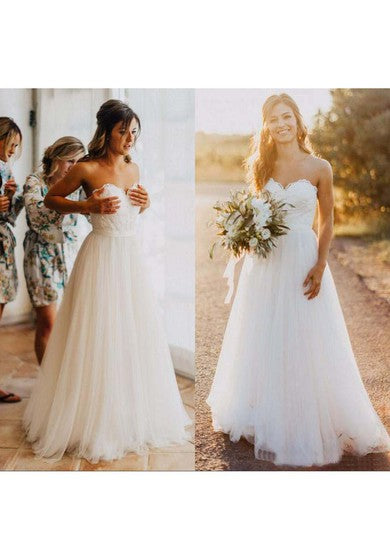 Sexy Sweetheart Lace Appliques Beads Backless Tulle Beach Bahamian Wedding Dress