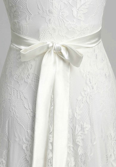 A Line Beach Cap Short Sleeve Maternity Wedding Dress