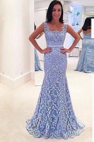 Mermaid Floor-length Appliques Lace Dress