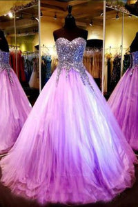 Luxurious Sweetheart Princess Tulle Evening Dress Crystals Sequins