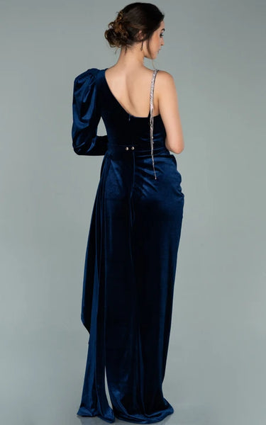 Sexy Asymmetrical Empire One-shoulder Draped Evning Dress