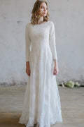 Elegante abito da sposa a 3/4 maniche